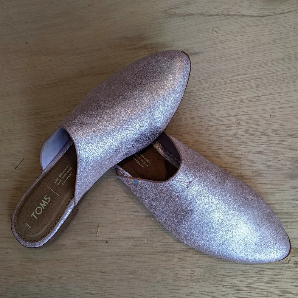 Toms Jutti Metalic Leather Mules